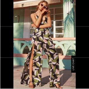 NWT San Tropez Black Print Jumpsuit